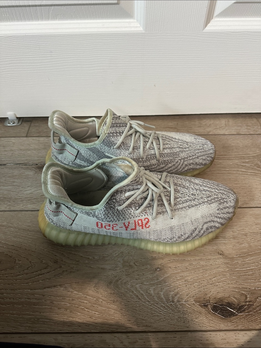 adidas Yeezy Boost 350 V2 Grey and ICE Athletic Shoes - Picture 4 of 4